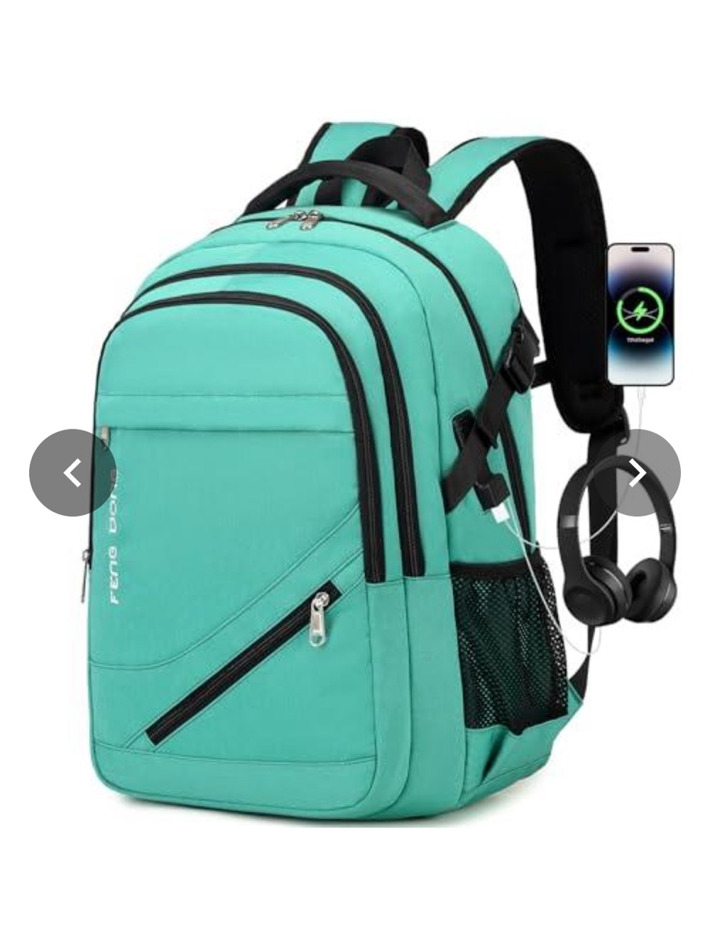 Everyday Teal Laptop Backpack with USB Charging Port